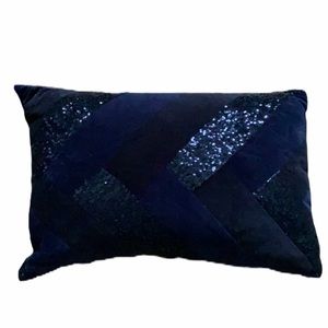 Dark‎ blue sequin accent throw pillow